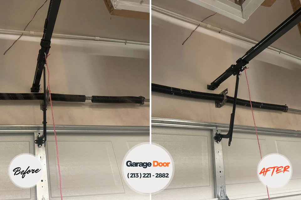 Before and after: garage door repair Sherwood Manor, CT